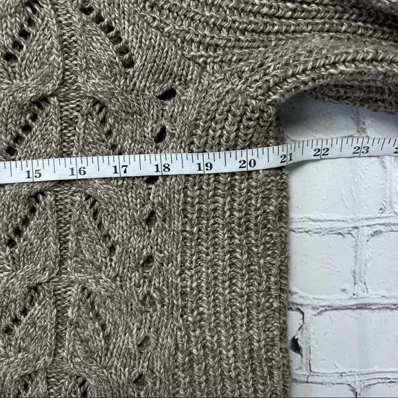 Lucky Brand Women's Cable Knit Sweater Brown Wool Blend size Large - Picture 13 of 13